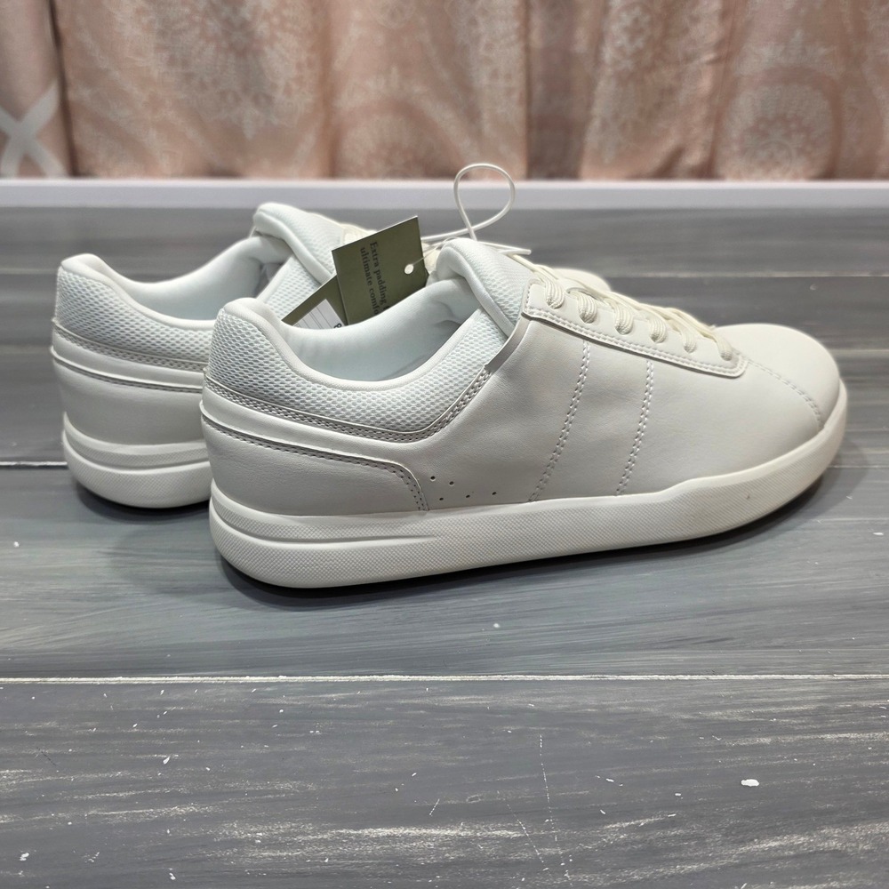 Goodfellow & Co Men's Scout Sneakers White Low Top Faux Leather Size 7 - Picture 5 of 9